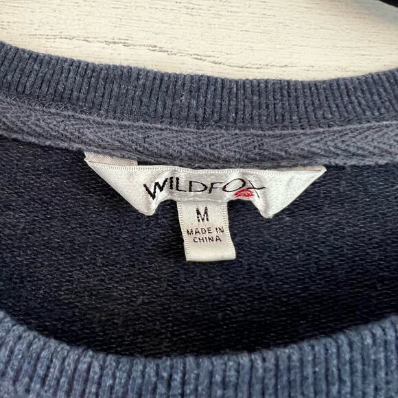 Wildfox Navy Blue Social Embroidered Sweatshirt Size M - Picture 9 of 12